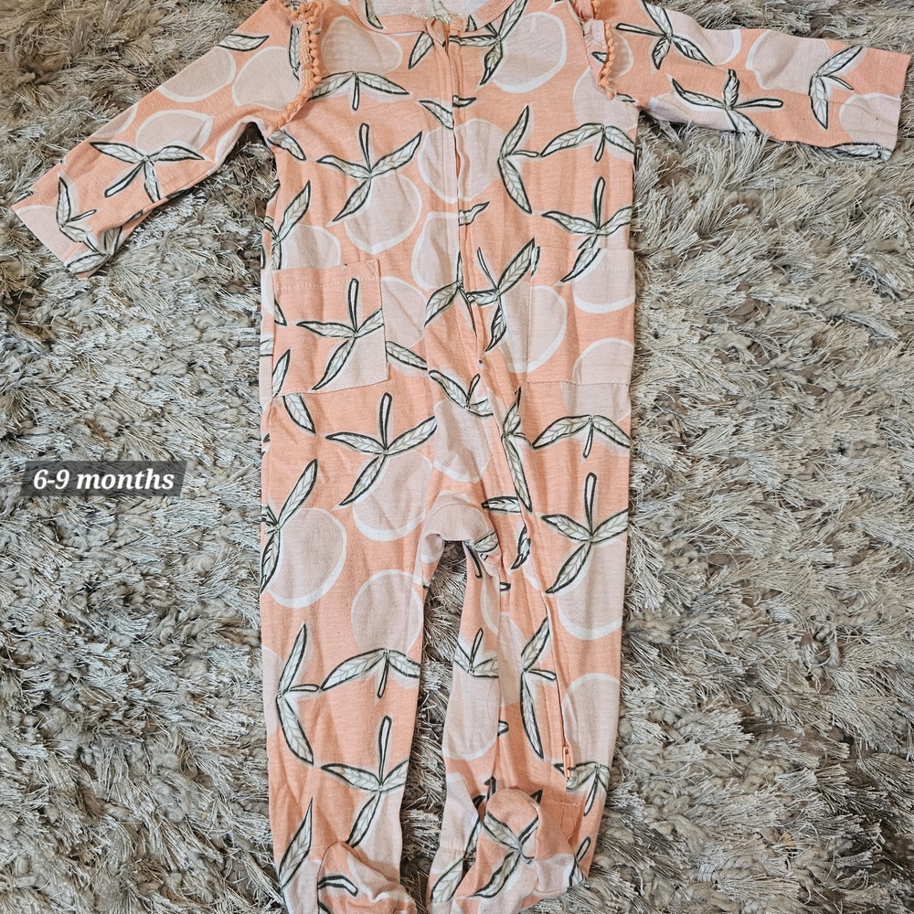 Jessica Simpson Orange and Green Footies Pajamas